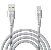 Cloth Micro Usb Cavo Dati/Carica Usb 1 Metro Silver