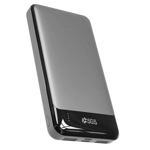 **Powerbank Dual USB Output + Input Micro e TypeC 8000mAh - Grey