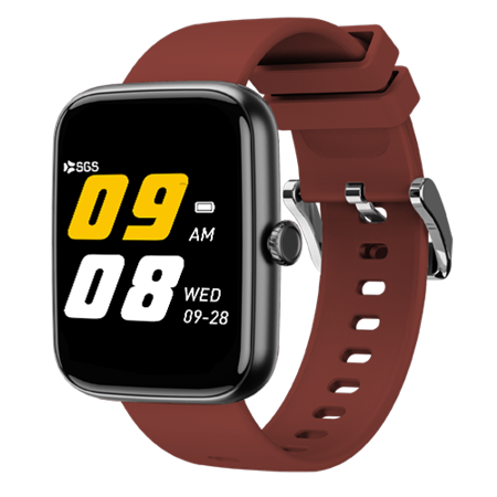 Smartwatch SGS Square TALK con Funzione Telefono -Black/Bordeaux