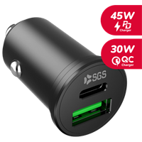 Caricatore per Auto USB-C PD 45w & USB-A 30w