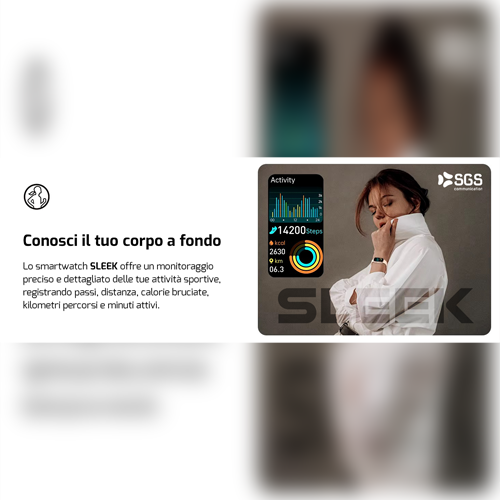 Smartwatch SGS Sleek con Funzione Telefono - Black