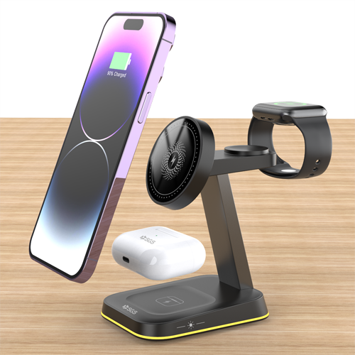 Base Ricarica Wireless 3 In 1 Phone|Earbuds|Watch Magsafe Black